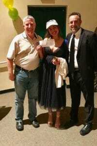 Mitch Panter, Patricia Manning and Mark Barnett, Activities Director for Miami Killian Senior High School