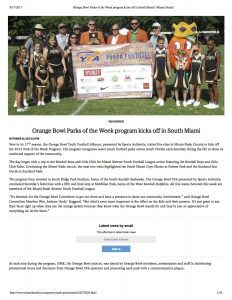 Orange Bowl Parks Of The Week Program Kicks Off In South Miami   Miami Herald Copy