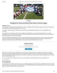 Orange Bowl YFA Honors Key West Junior Football League   Miami Herald