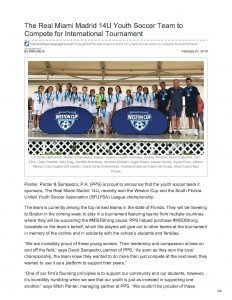 Communitynewspapers.com The Real Miami Madrid 14U Youth Soccer Team To Compete For International Tournament Page 1